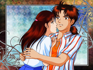 Couple hugging picture frame butterfly - a picture frame free wallpaper