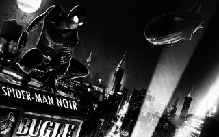 Spider man city night moon - flying free wallpaper