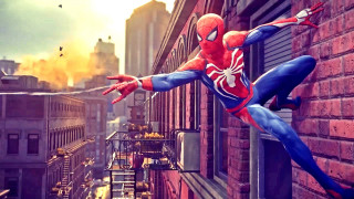 Spider man jumping over city - insane detail free wallpaper