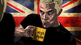 Man drinking coffee british flag - british free wallpaper
