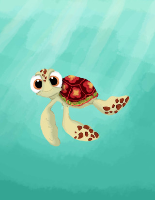 Cartoon turtle swimming ocean big 2 - game art free wallpaper for mobile