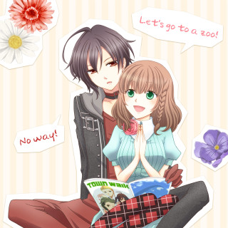 Couple flowers background foreground sitting - a couple of people sitting next free wallpaper