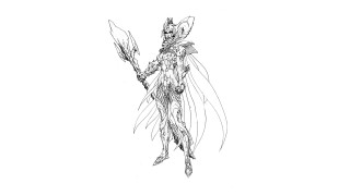 Fairy holding wand flower drawing - amano free wallpaper for desktop