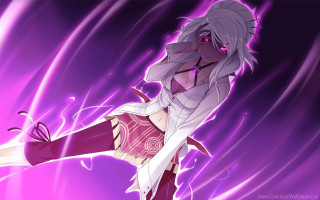 White haired purple dancer glowing - a purple outfit free wallpaper for desktop