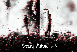 Couple stage microphone drums stay - alive free wallpaper