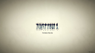 Line people snow white background - animation free wallpaper for desktop