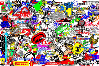 Stickers white background red black - ed roth free wallpaper
