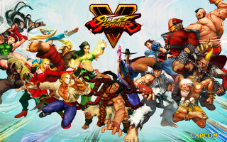 Street fighter group water clouds - a video game free wallpaper