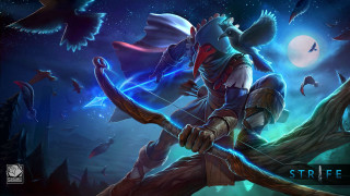 Man bow arrow forest birds - epsylon point free wallpaper