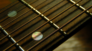Guitar neck closeup blurry frets 2 - grunge free wallpaper