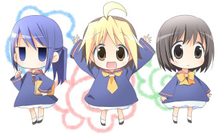 Anime girls expressions hair styles 2 - energetic free wallpaper