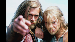 Two men long hair pointing - the other pointing free wallpaper