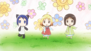 Anime characters field flowers butterfly - free flowers wallpaper for desktop