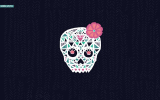 Skull flower hair dark background - a skull free wallpaper