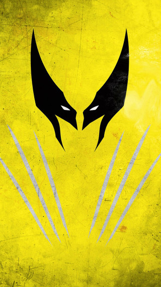 Yellow black wall logo claws - marvel free wallpaper for mobile