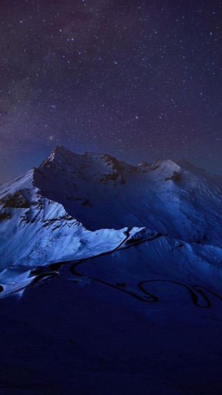 Night sky stars mountain range 15 - free mountains wallpaper for mobile