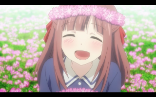 Girl long hair flower field - long hair and a flower free wallpaper