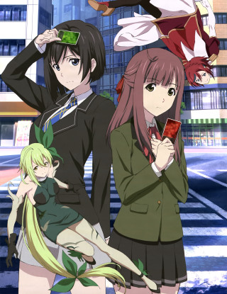 Anime girls group building green - a building free wallpaper for mobile