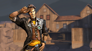 Man suit tie gun house - window free wallpaper