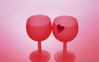 Wine glasses heart hole pink - claire dalby free wallpaper for desktop