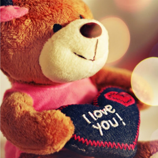 Teddy bear heart tag i - free valentines wallpaper for tablet