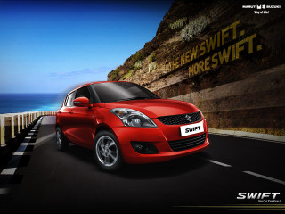 Red car driving cliff side - a cliff side free wallpaper