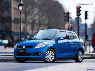 Blue suzuki swift parked side - cheng shifa free wallpaper