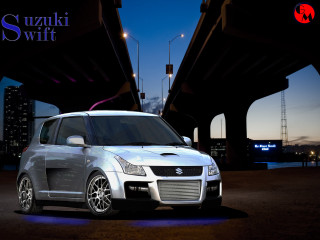 Silver suzuki swift night bridge - under a bridge free wallpaper