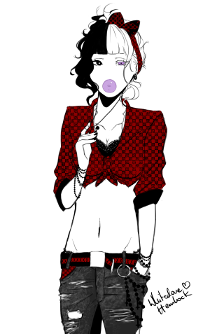 Woman redshirt pinknose ring anime - anime style free wallpaper