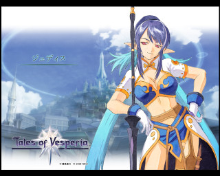Woman blue outfit sword castle - a castle in the background free wallpaper