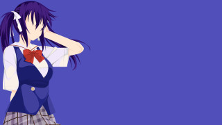 Purple haired girl school uniform 3 - she free wallpaper
