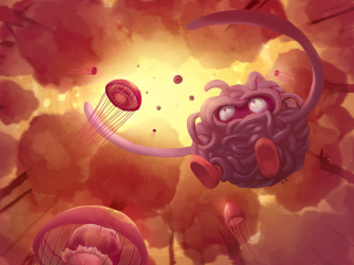 Cartoon character flying jellys jellyfish - his mouth free wallpaper