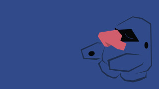 Blue background red black animal - cel free wallpaper