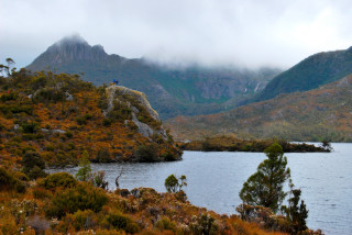 Lake mountains trees clouds autumn - mountain and trees free wallpaper