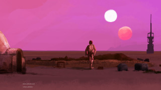 Desert man moonlight purple sky - the desert free wallpaper