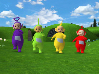 Cartoon characters field grass sky - a group of cartoon characters free wallpaper