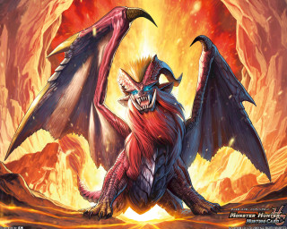 Demonic dragon huge head large - large wing free wallpaper