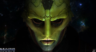 Man green mask black jacket - shaded free wallpaper for desktop