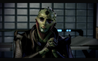 Man green mask knife room - mass effect free wallpaper