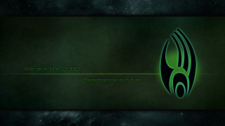 Green alien logo dark background - a green line free wallpaper