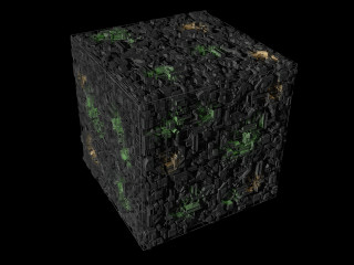 Black cube green yellow designs - design free wallpaper for desktop