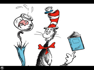 Cat hat book bird illustration - dr. seuss free wallpaper