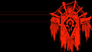 Red black demon swords skull - symetrical free wallpaper