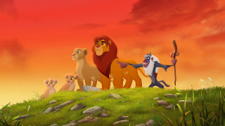Cartoon animals field sunset flame - a group of cartoon animals free wallpaper