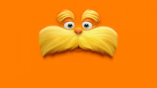 Yellow face long hair mustache - an orange background free wallpaper