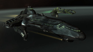 Spaceship flying distance green light - the air next free wallpaper