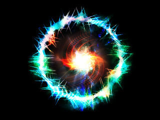 Colorful circular object lights black - many light free wallpaper