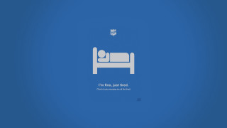 Blue wall bed person bird - a blue wall free wallpaper