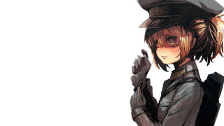 Woman hat uniform cellphone serious - a cell phone free wallpaper