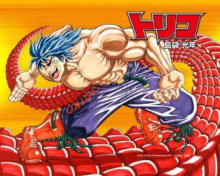 Cartoon man blue hair blue - a snake free wallpaper